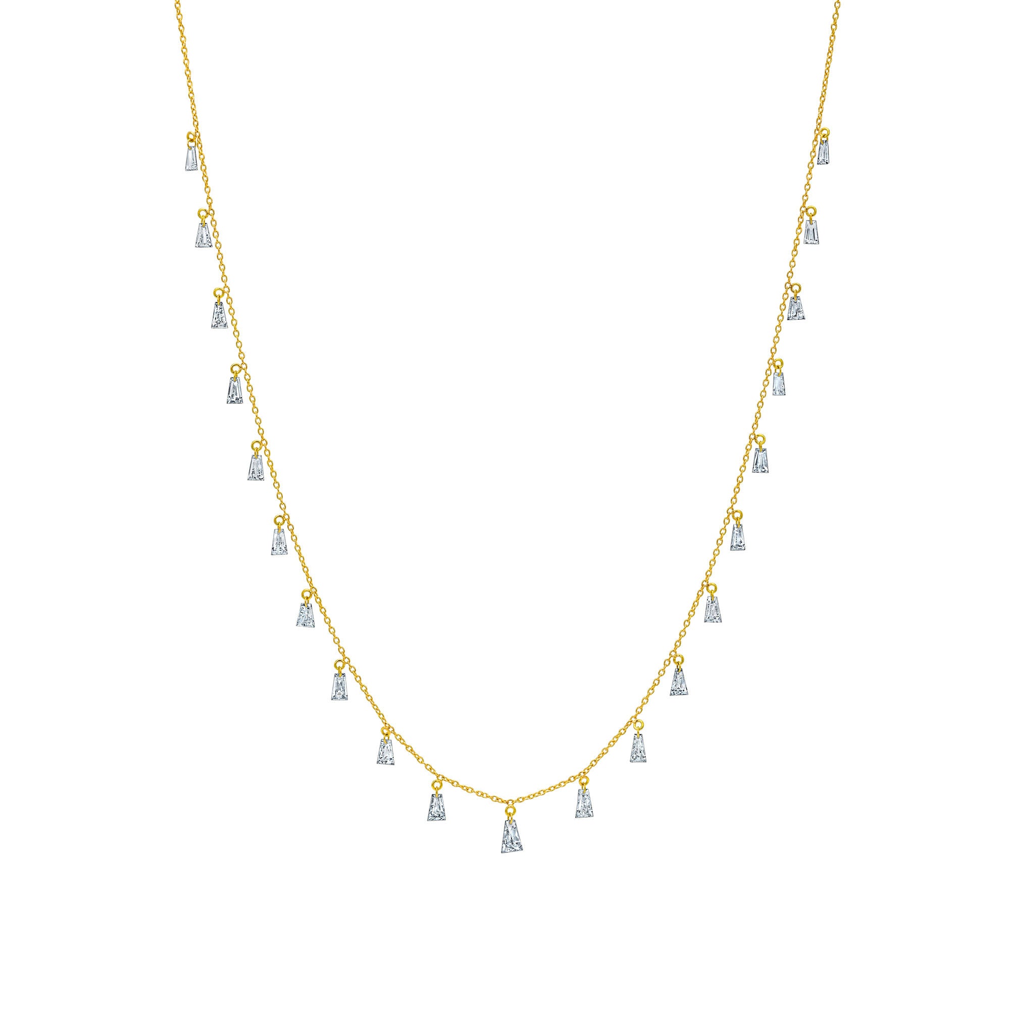 Stardust Baguette Diamond Dangle Necklace