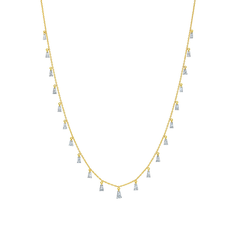 Stardust Baguette Diamond Dangle Necklace
