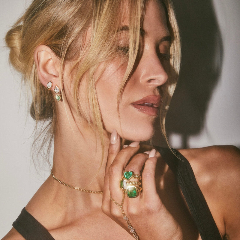 Single Stuggie with Emerald Drop by Logan Hollowell Jewelry