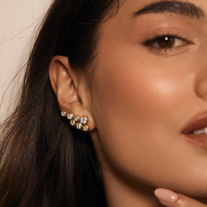 Diamond Bubble Earrings by Logan Hollowell Jewelry