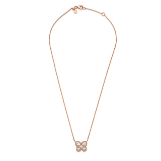 Eau de Rose Cut Diamond Butterfly Necklace w/ Pave Halo    by Logan Hollowell Jewelry