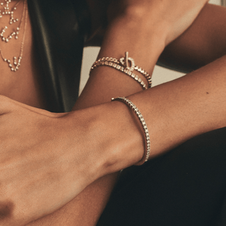 French Pavé Graduated Diamond Bracelet    by Logan Hollowell Jewelry