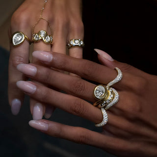 Enigma Oracle Set Diamond Wave Band by Logan Hollowell Jewelry