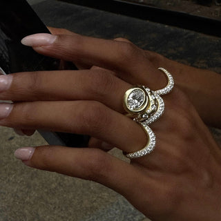 Enigma Oracle Set Diamond Wave Band by Logan Hollowell Jewelry