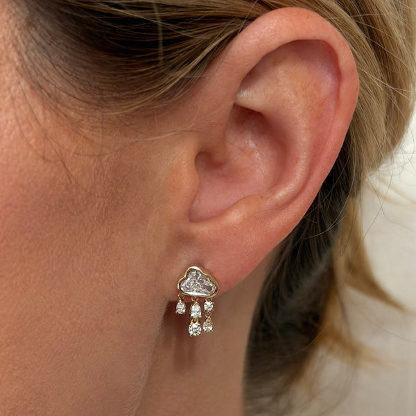 Diamond Rain Cloud Earrings by Logan Hollowell Jewelry