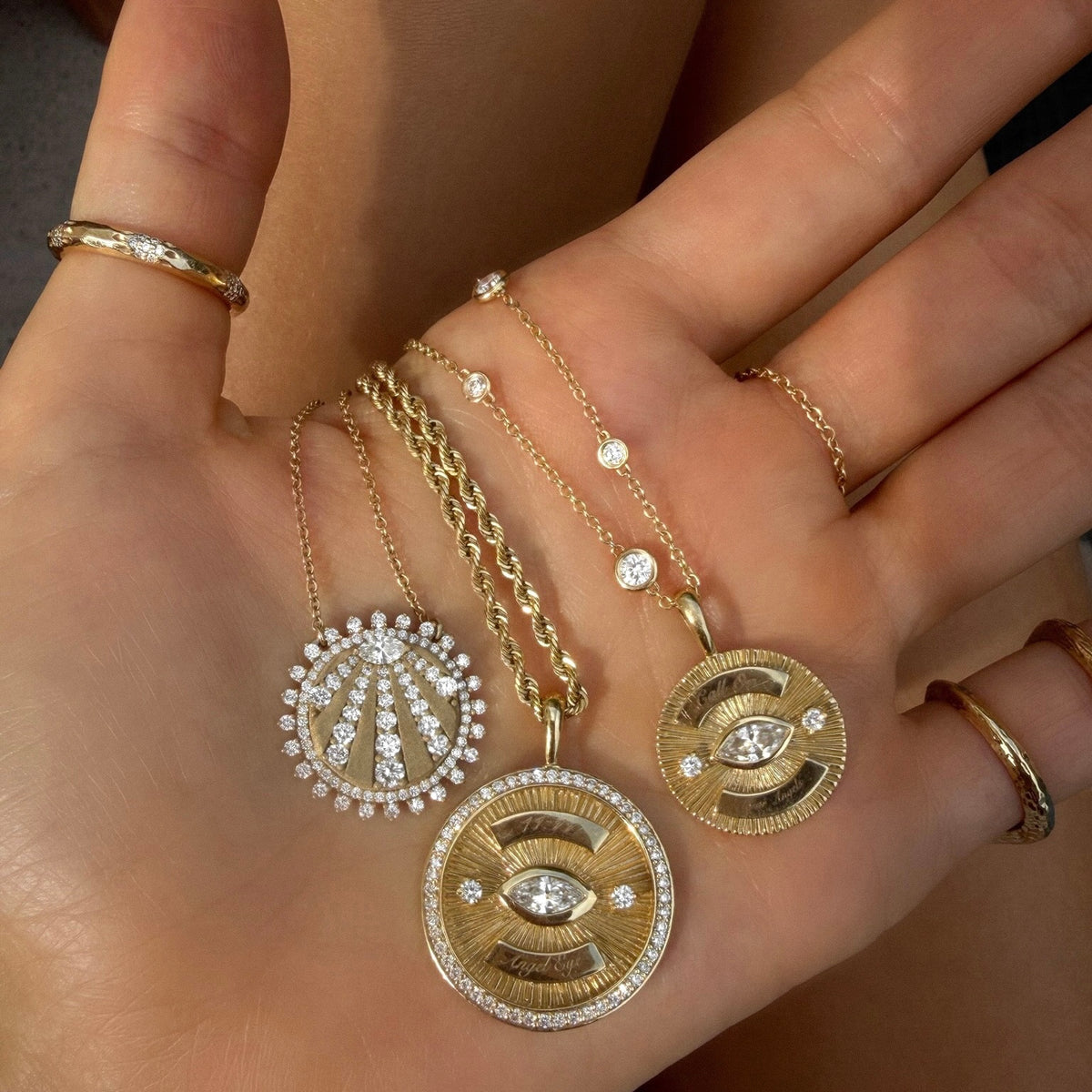 "You Are My Sunshine" Diamond Necklace 2.0 by Logan Hollowell Jewelry