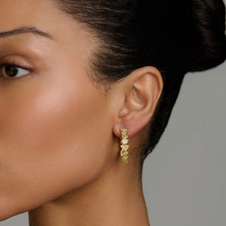 Fortuna Fancy Yellow Diamond Hoops by Logan Hollowell Jewelry