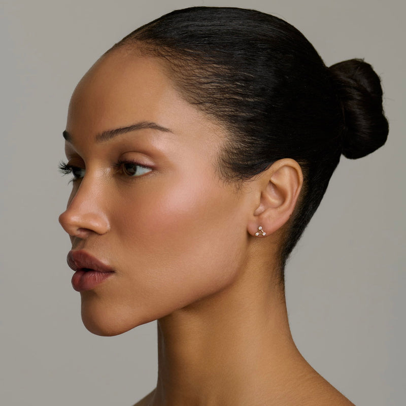 Mini Summer Triangle Diamond Constellation Earrings by Logan Hollowell Jewelry