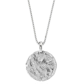18k "Alchemist's Dream” Coin Necklace White Gold 16"  by Logan Hollowell Jewelry