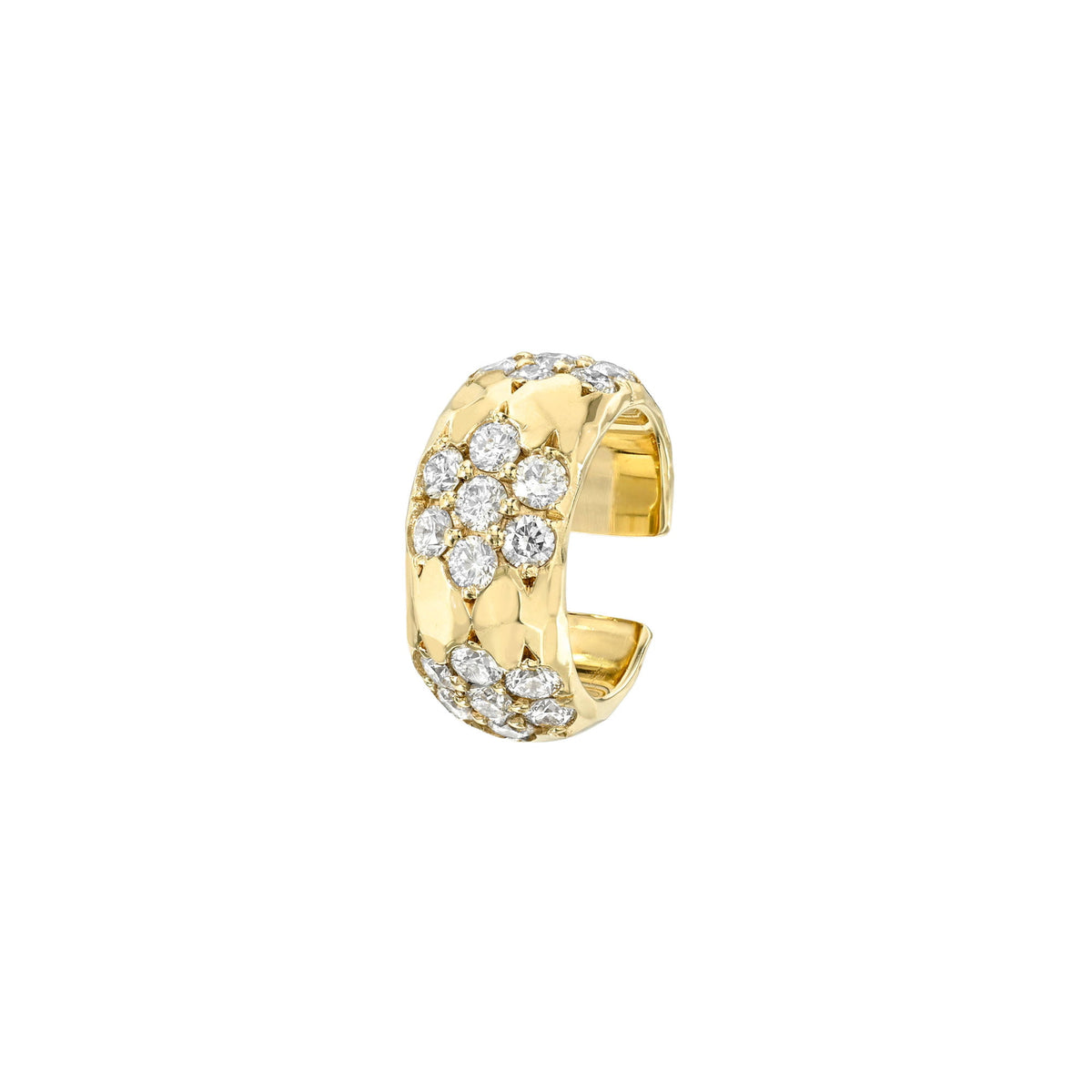 Sevenfold Diamond Ear Cuff Yellow Gold by Logan Hollowell Jewelry