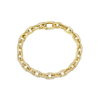 Atlantis Pavé Diamond Chain Bracelet Yellow Gold by Logan Hollowell Jewelry