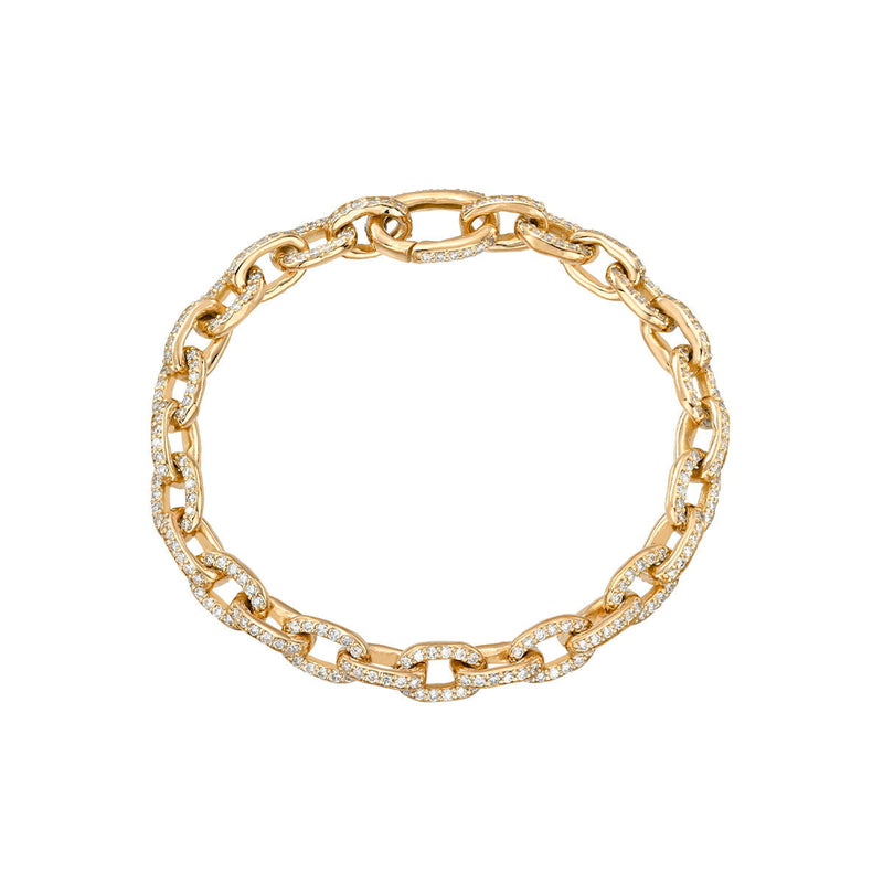 Atlantis Pavé Diamond Chain Bracelet Rose Gold by Logan Hollowell Jewelry