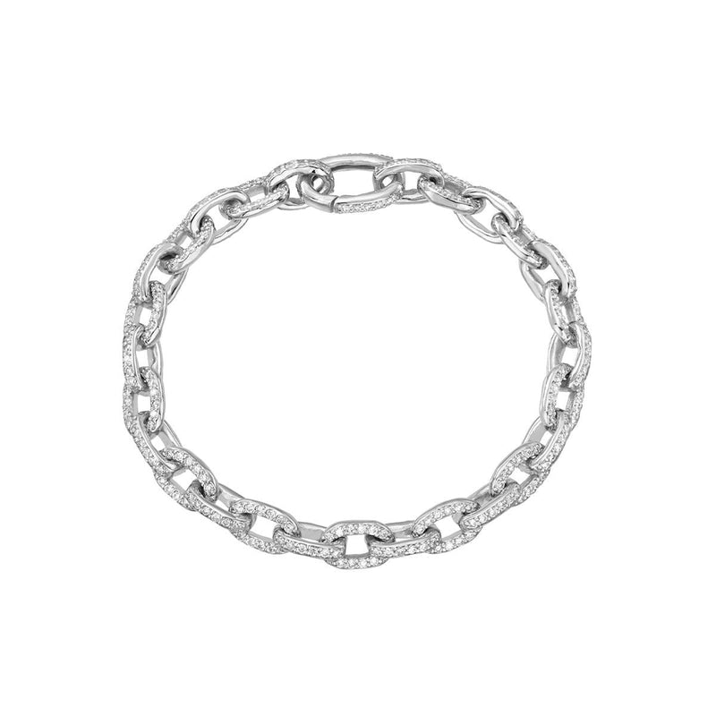 Atlantis Pavé Diamond Chain Bracelet White Gold by Logan Hollowell Jewelry