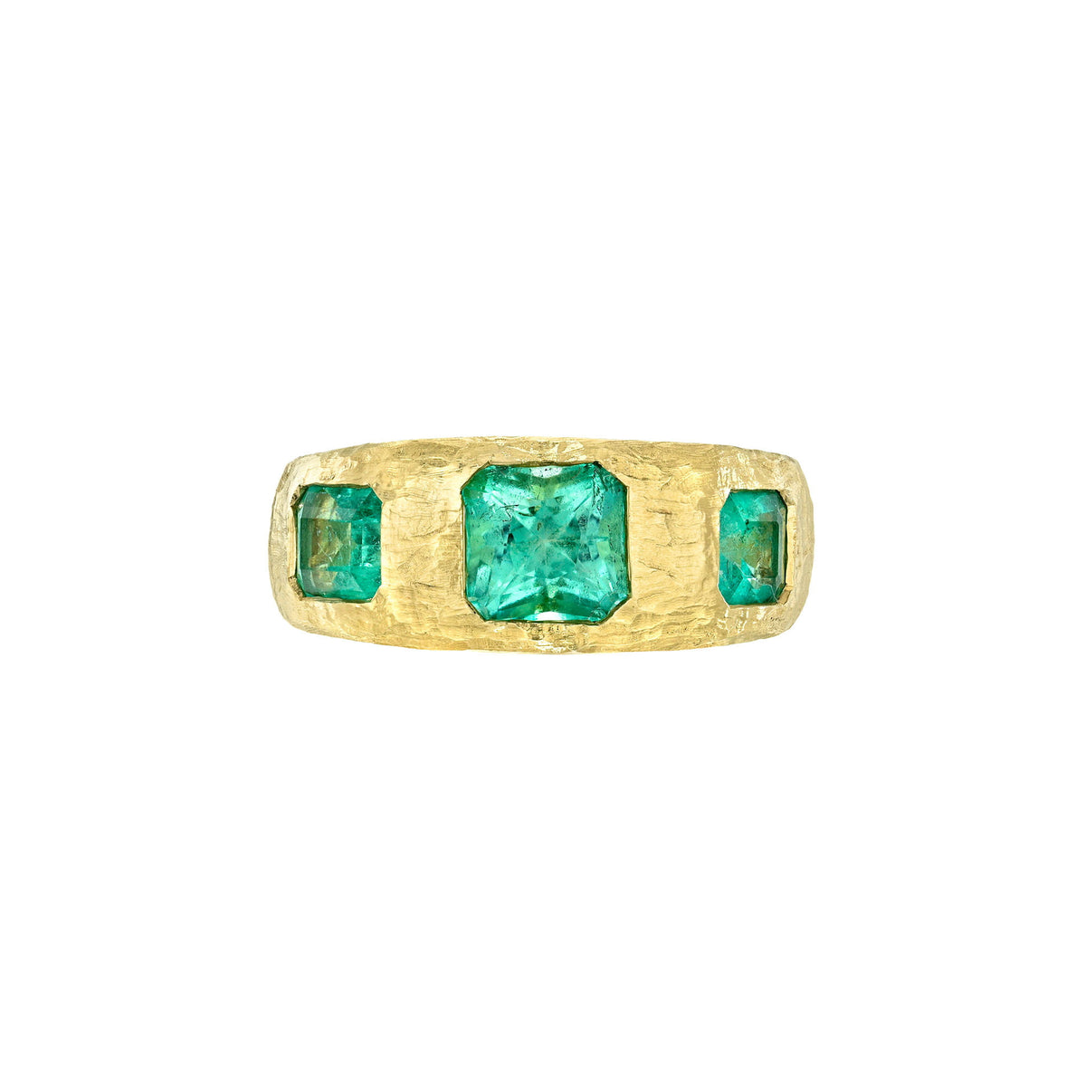 Emerald Queen Band Yellow Gold 6 by Logan Hollowell Jewelry