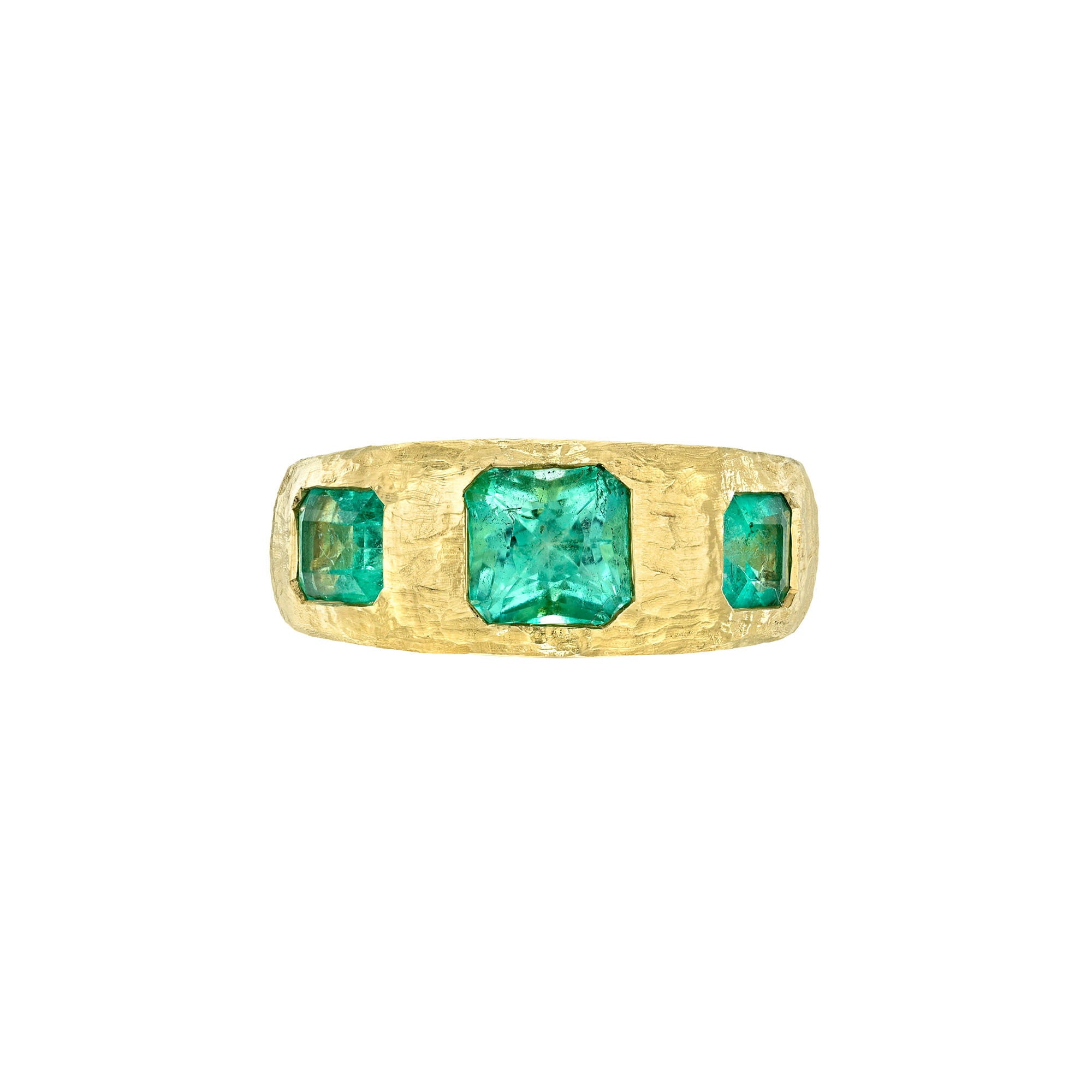 Emerald Queen Band Yellow Gold 6 by Logan Hollowell Jewelry