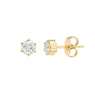Solar Flare Diamond Stud Earrings by Logan Hollowell Jewelry