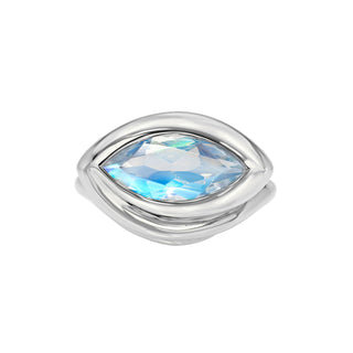 Enigma Angel Eye Marquise Moonstone Ring by Logan Hollowell Jewelry