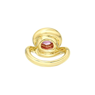 Enigma Pink Sapphire Ring with Pavé Diamonds by Logan Hollowell Jewelry