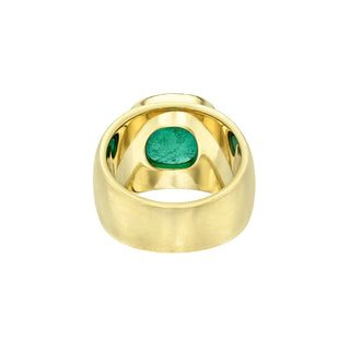 Cabochon Emerald Signet Ring by Logan Hollowell Jewelry