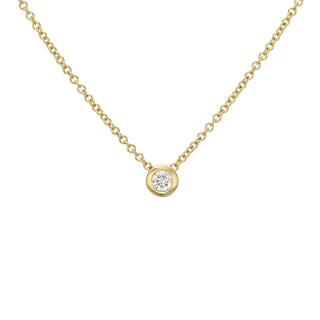 Bubble Diamond Solitaire Necklace Yellow Gold by Logan Hollowell Jewelry