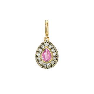 Pink Sapphire Pop Rocks Pendant Yellow Gold by Logan Hollowell Jewelry