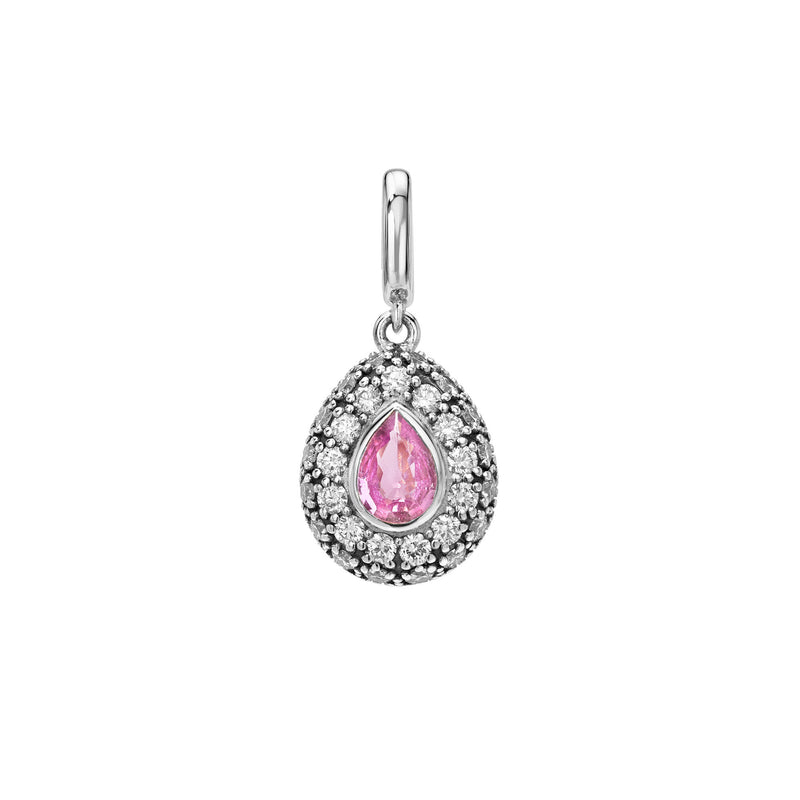 Pink Sapphire Pop Rocks Pendant White Gold by Logan Hollowell Jewelry