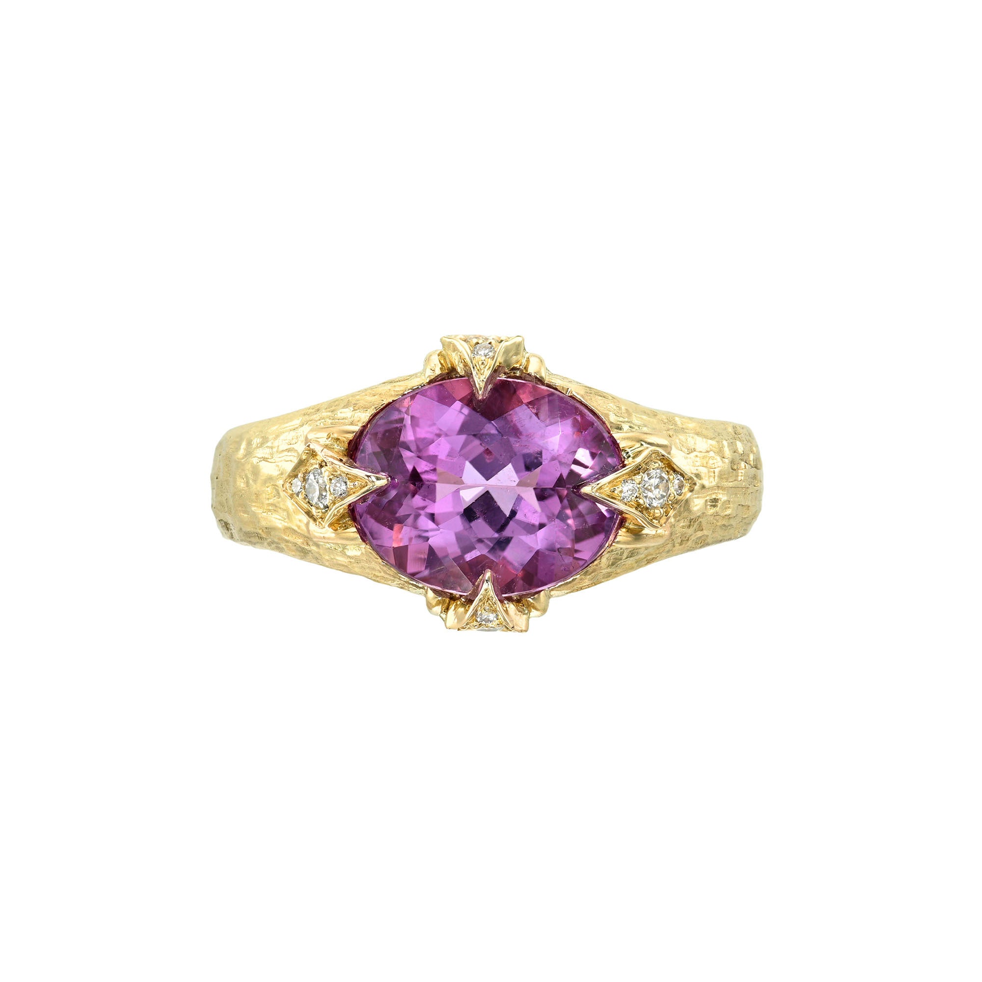 Queen 2.0 Rubellite Ring Yellow Gold 3 by Logan Hollowell Jewelry