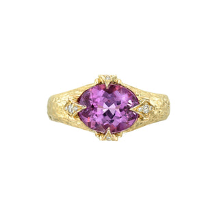 Queen 2.0 Rubellite Ring Yellow Gold 3 by Logan Hollowell Jewelry