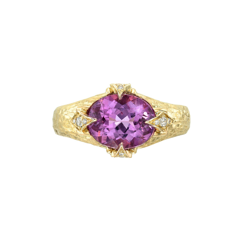 Queen 2.0 Rubellite Ring Yellow Gold 3 by Logan Hollowell Jewelry