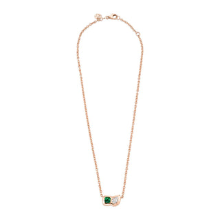 Lover's Duet River Emerald & Diamond Necklace    by Logan Hollowell Jewelry