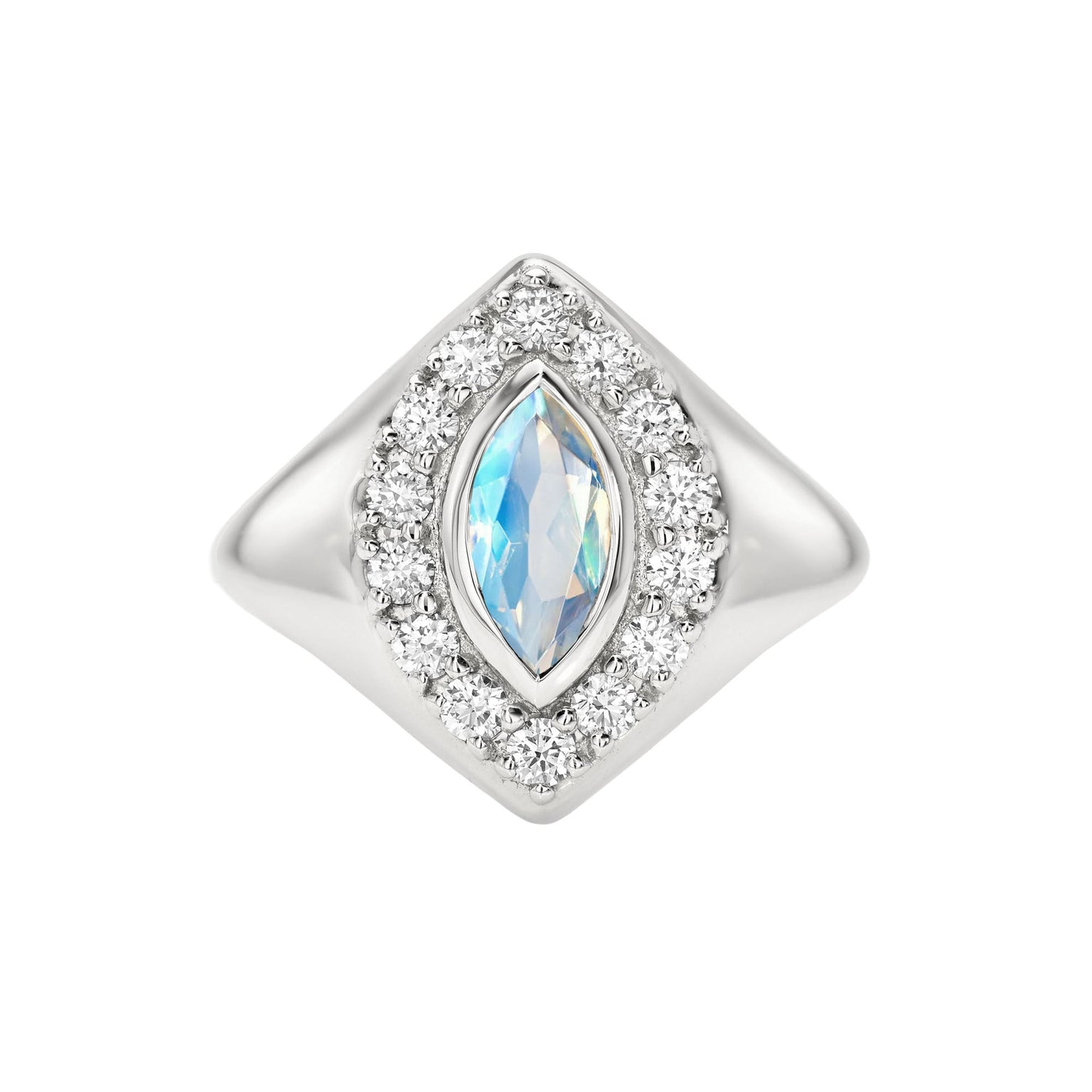 Fortune Signet in Moonlit White Gold 3 by Logan Hollowell Jewelry
