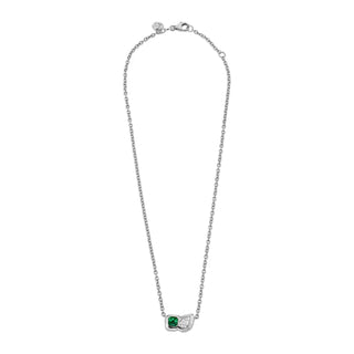 Lover's Duet River Emerald & Diamond Necklace    by Logan Hollowell Jewelry