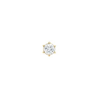 Petite Solar Flare Diamond Stud Earrings Yellow Gold Single by Logan Hollowell Jewelry