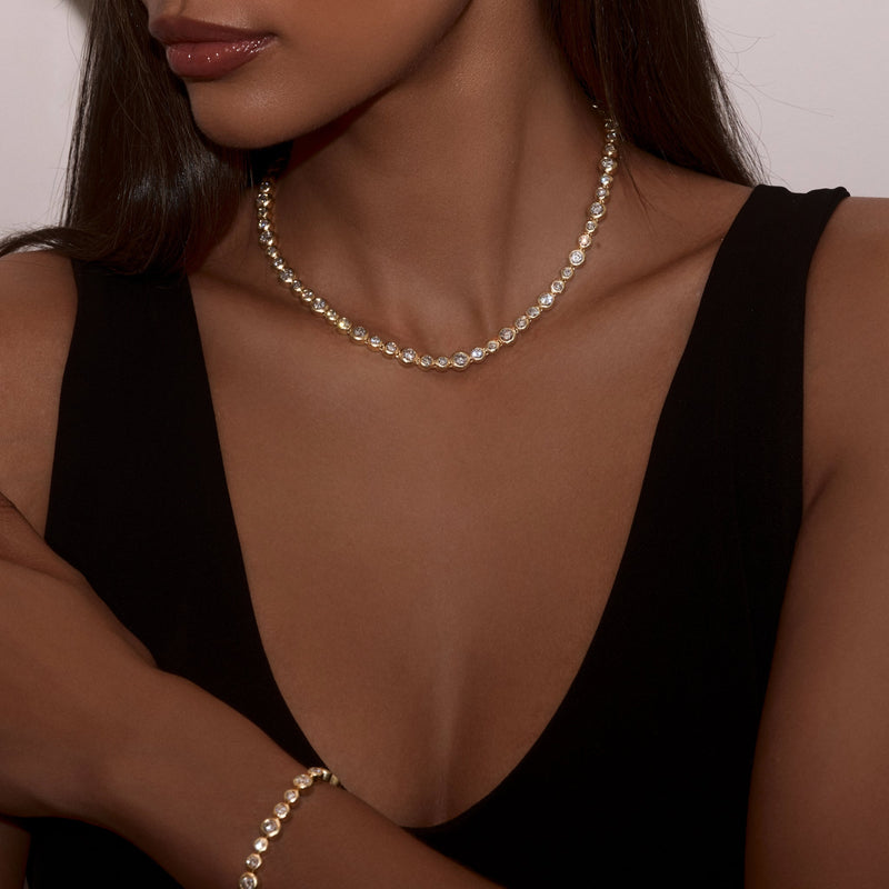 Diamond Bubble Necklace MTR no Large Center Diamond by Logan Hollowell Jewelry