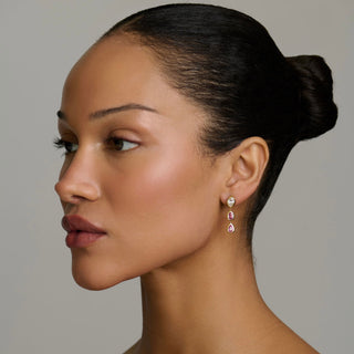 Single Stuggie with Double Drop Pink Sapphires by Logan Hollowell Jewelry