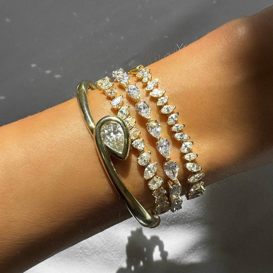 Dancing Marquise Diamond Bracelet by Logan Hollowell Jewelry