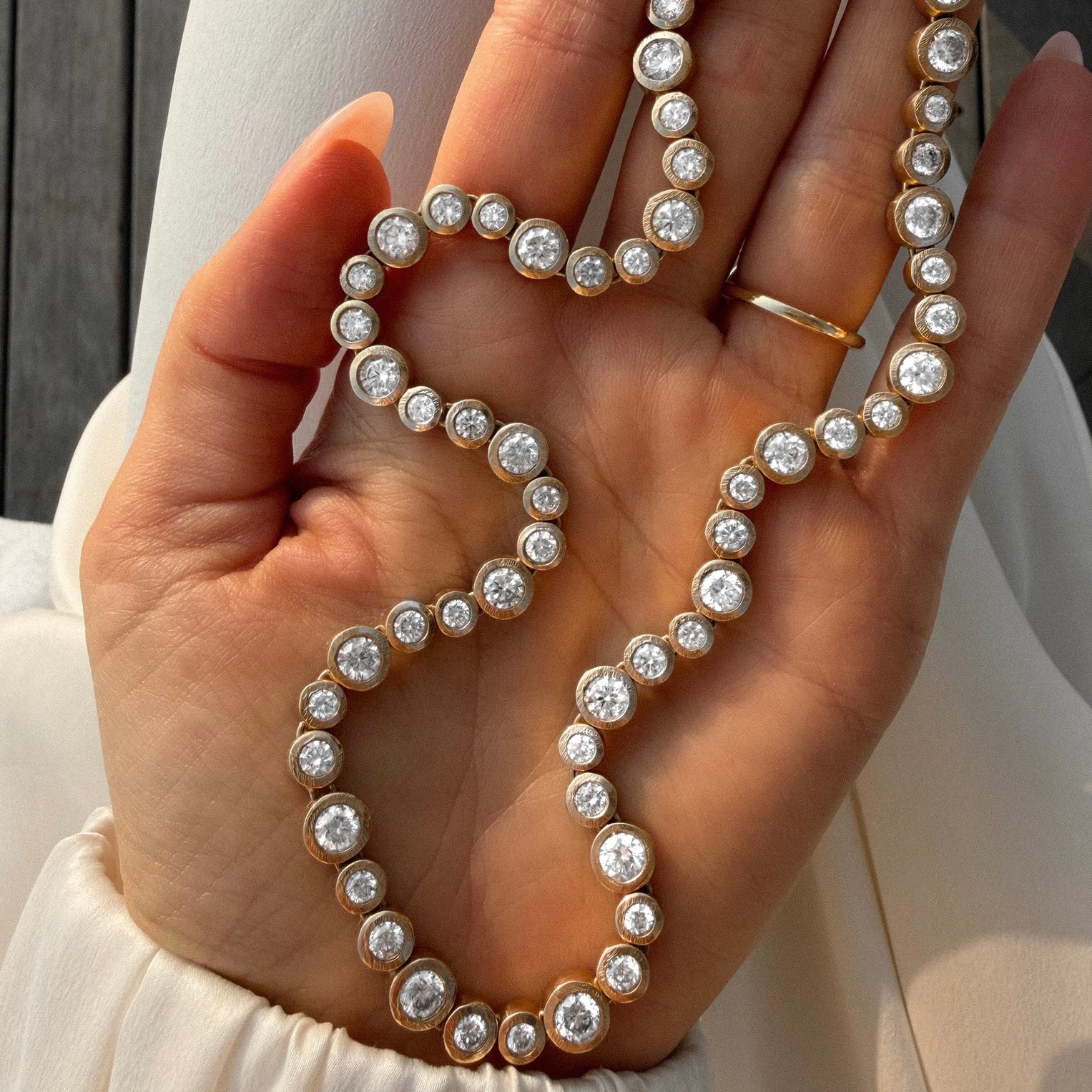 Diamond Bubble Necklace by Logan Hollowell Jewelry