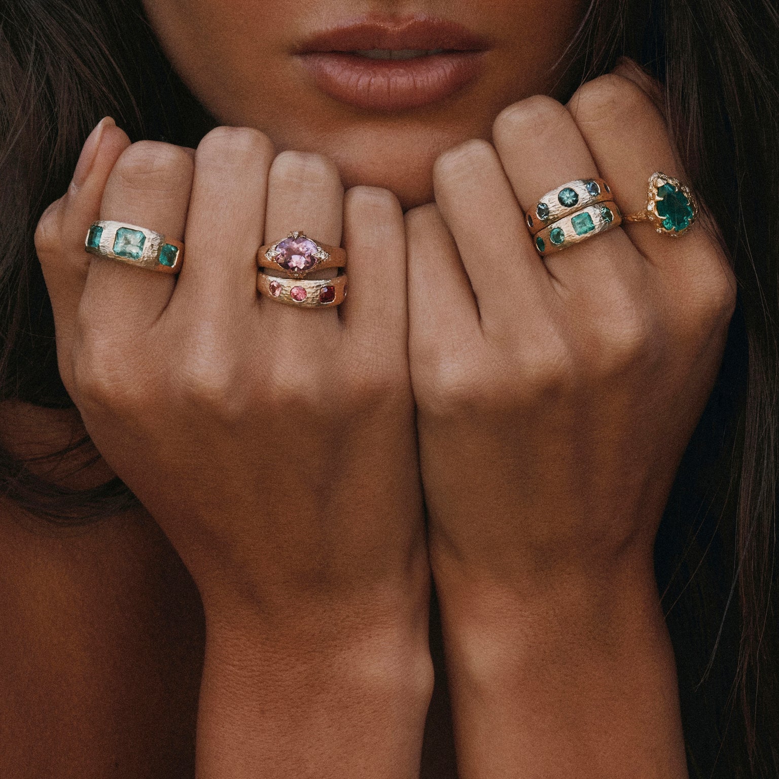 Queen Emerald Band by Logan Hollowell Jewelry