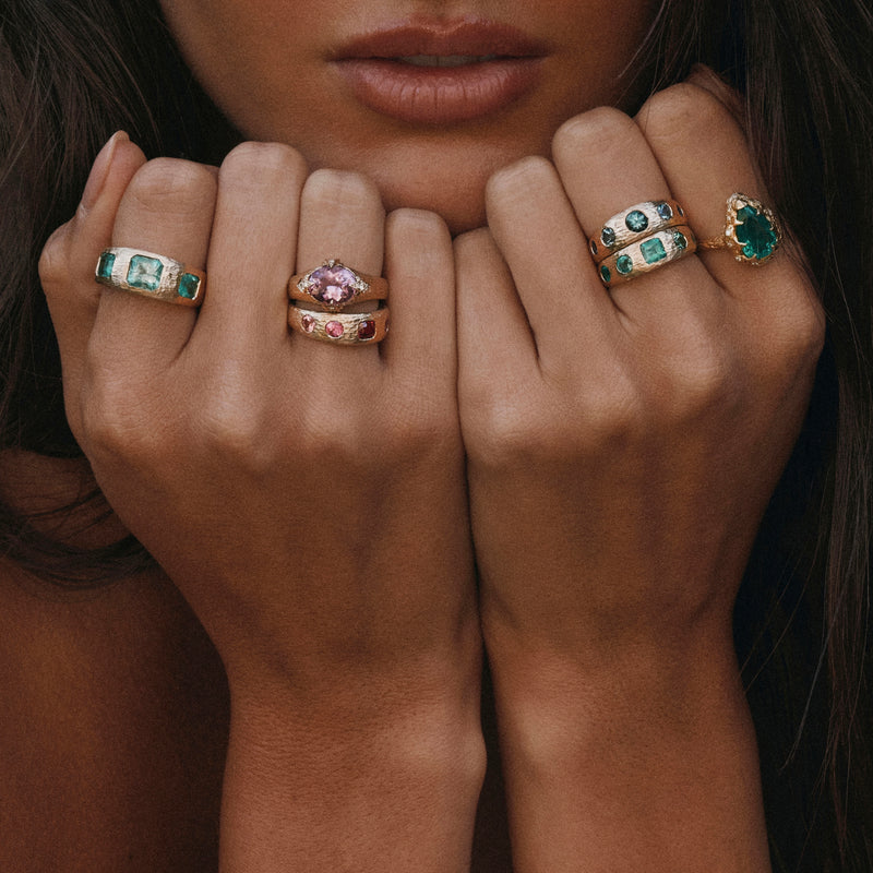 Queen Emerald Band by Logan Hollowell Jewelry