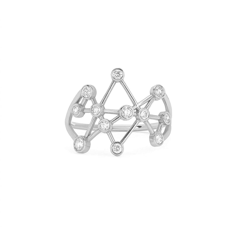 Petite Midas Star Ring White Gold 2 by Logan Hollowell Jewelry