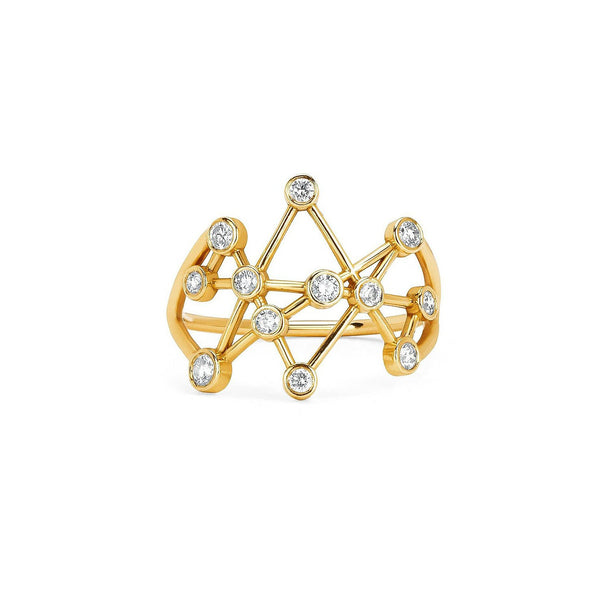 Petite Midas Star Ring Yellow Gold 2 by Logan Hollowell Jewelry