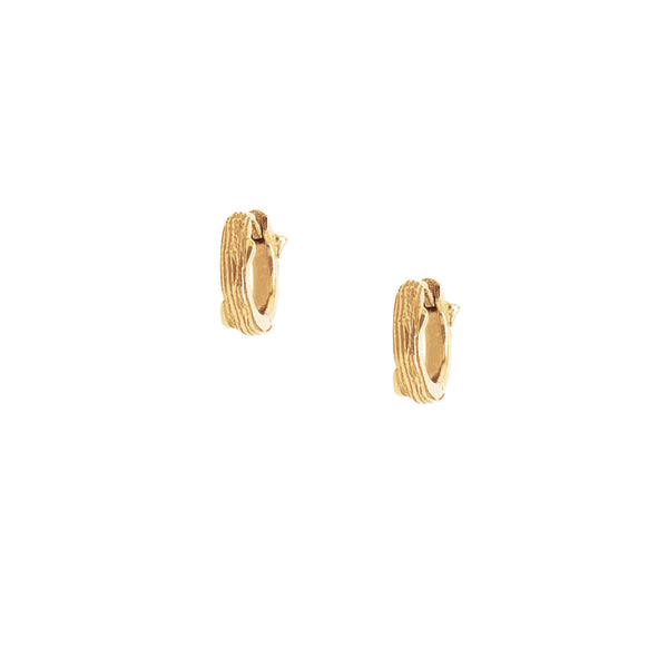 Solid Rose Thorn Huggie Yellow Gold by Logan Hollowell Jewelry
