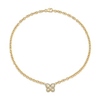 Eau De Rose Cut Diamond Butterfly Choker | Ready to Ship Yellow Gold   by Logan Hollowell Jewelry