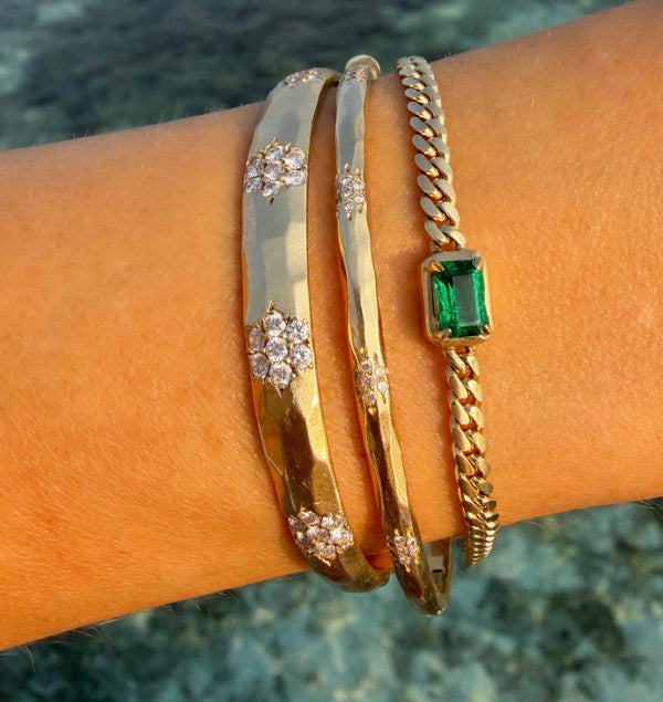 Emerald Cut Emerald Cuban Bracelet