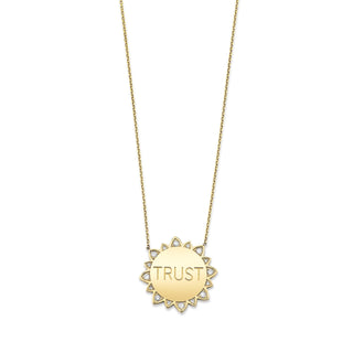 Classic Trust the Universe Sunshine Necklace with Diamonds | Ready to Ship Yellow Gold 16" - 18"  by Logan Hollowell Jewelry
