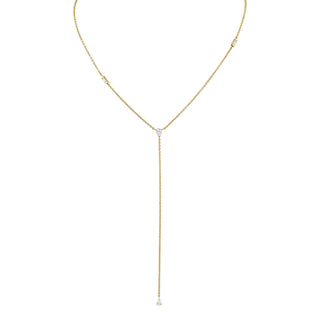 Atlantis Double Baguette Diamond Lariat | Ready to Ship Yellow Gold   by Logan Hollowell Jewelry