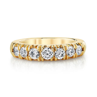 Graduated French Pavé Diamond Cloud Fit Band Yellow Gold 2.75  by Logan Hollowell Jewelry