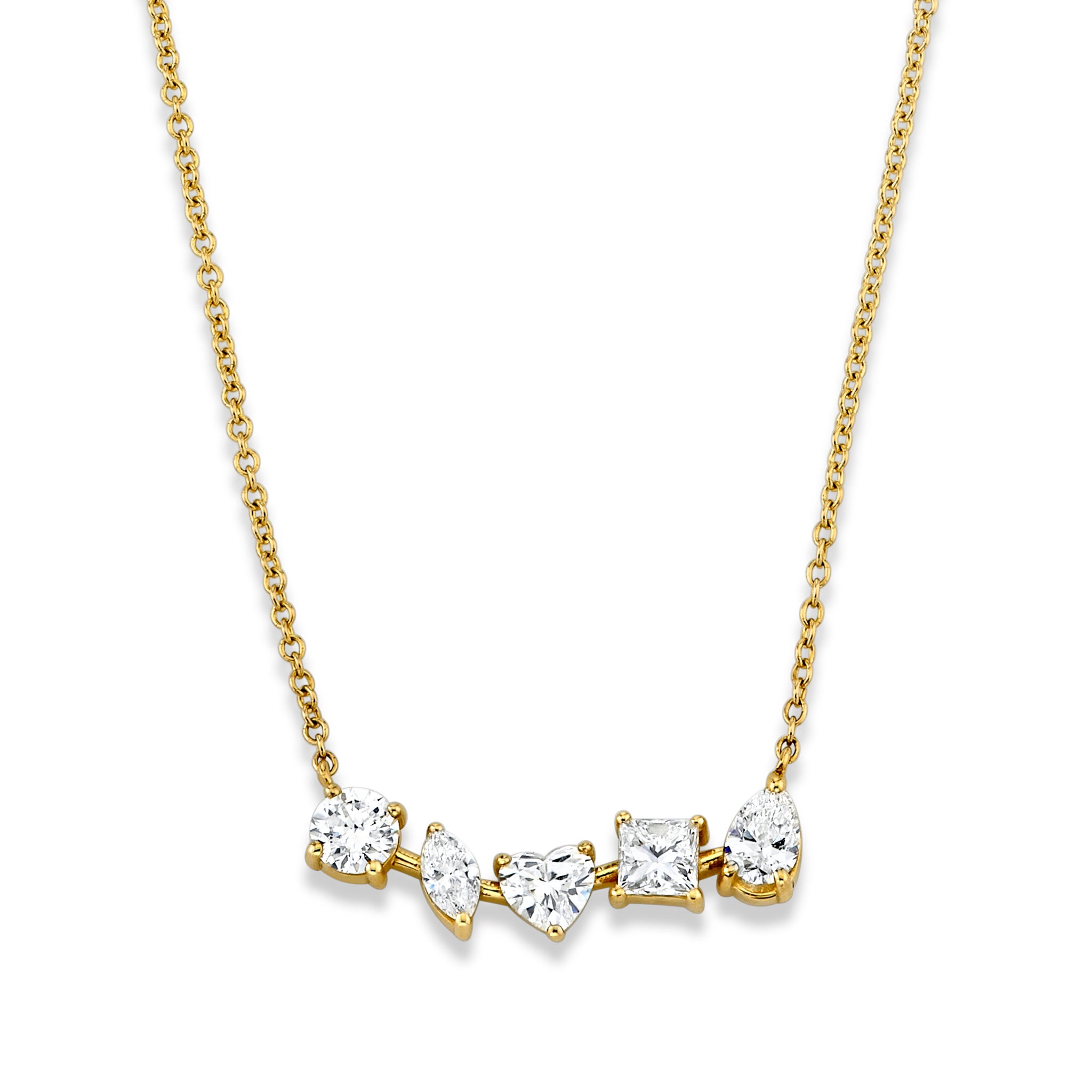 Three-Stone 2.51 Carat Fancy Color Diamond Pendant Necklace