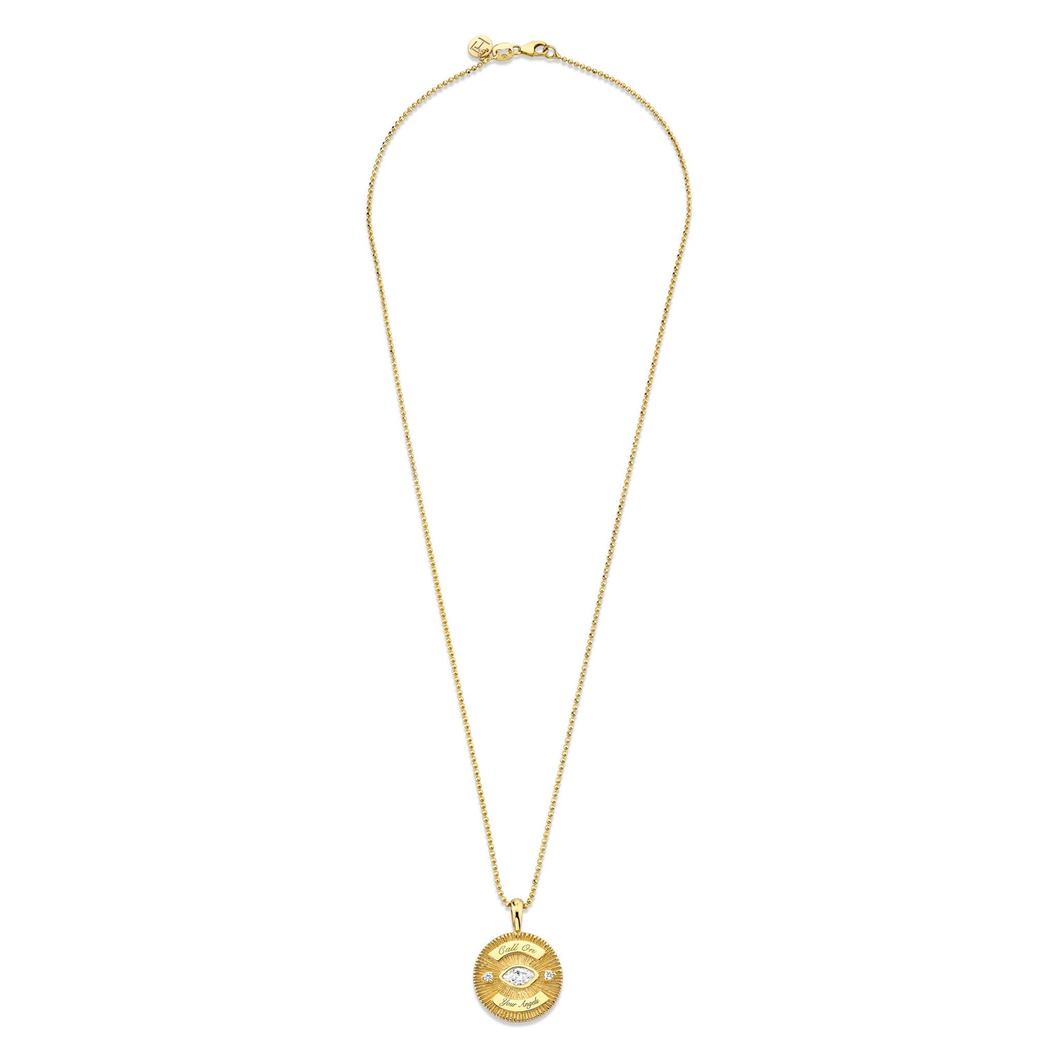 Call On Your Angels Diamond Angel Eye Coin Necklace | Ready to Ship by Logan Hollowell Jewelry