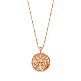 Isis Coin Pendant Necklace Rose Gold 20"  by Logan Hollowell Jewelry